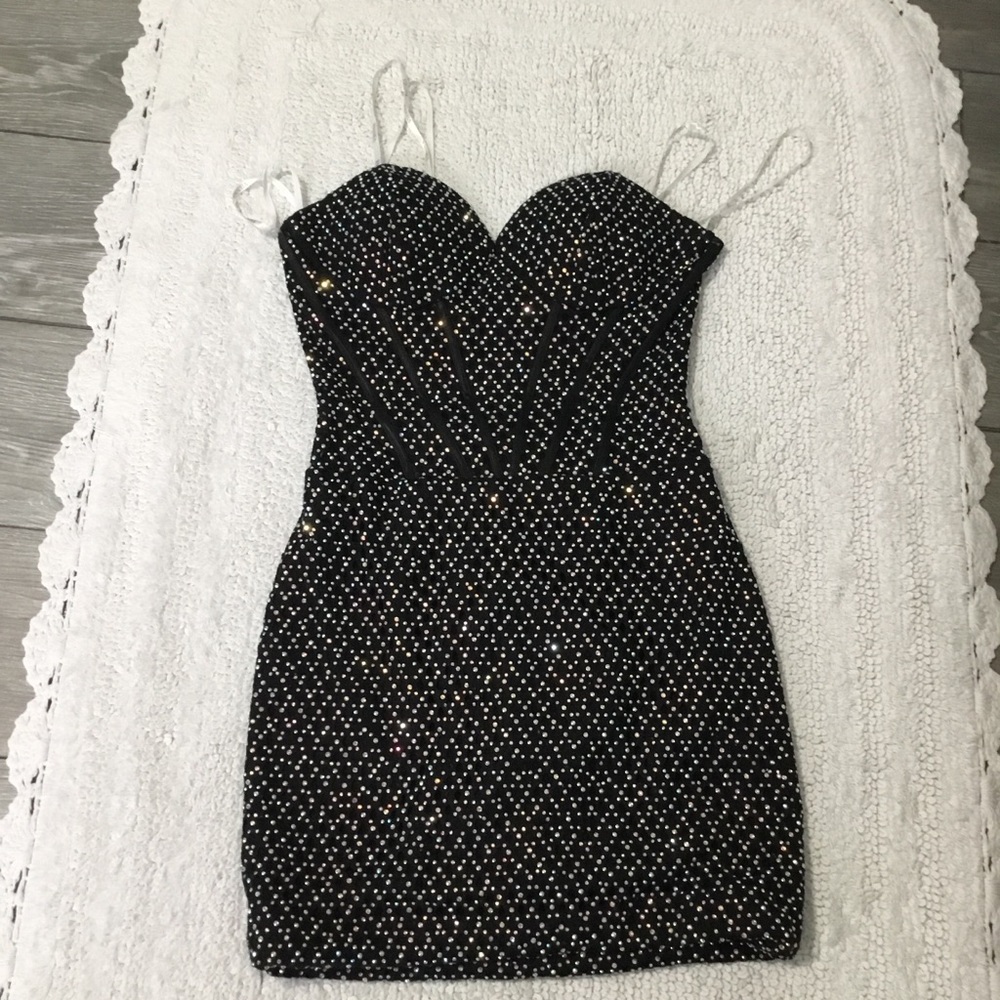 VIENNA PROM AB Crystal Strapless Evening Prom Cocktail Dress Size 6